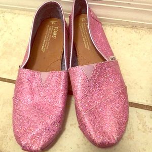 Sparkly light pink &purple Toms never used